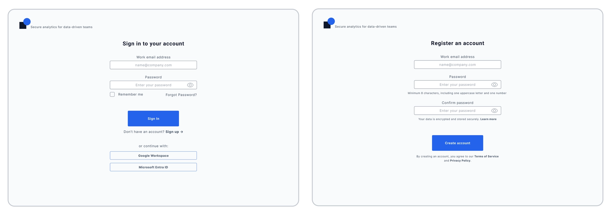 Sign In desktop layout